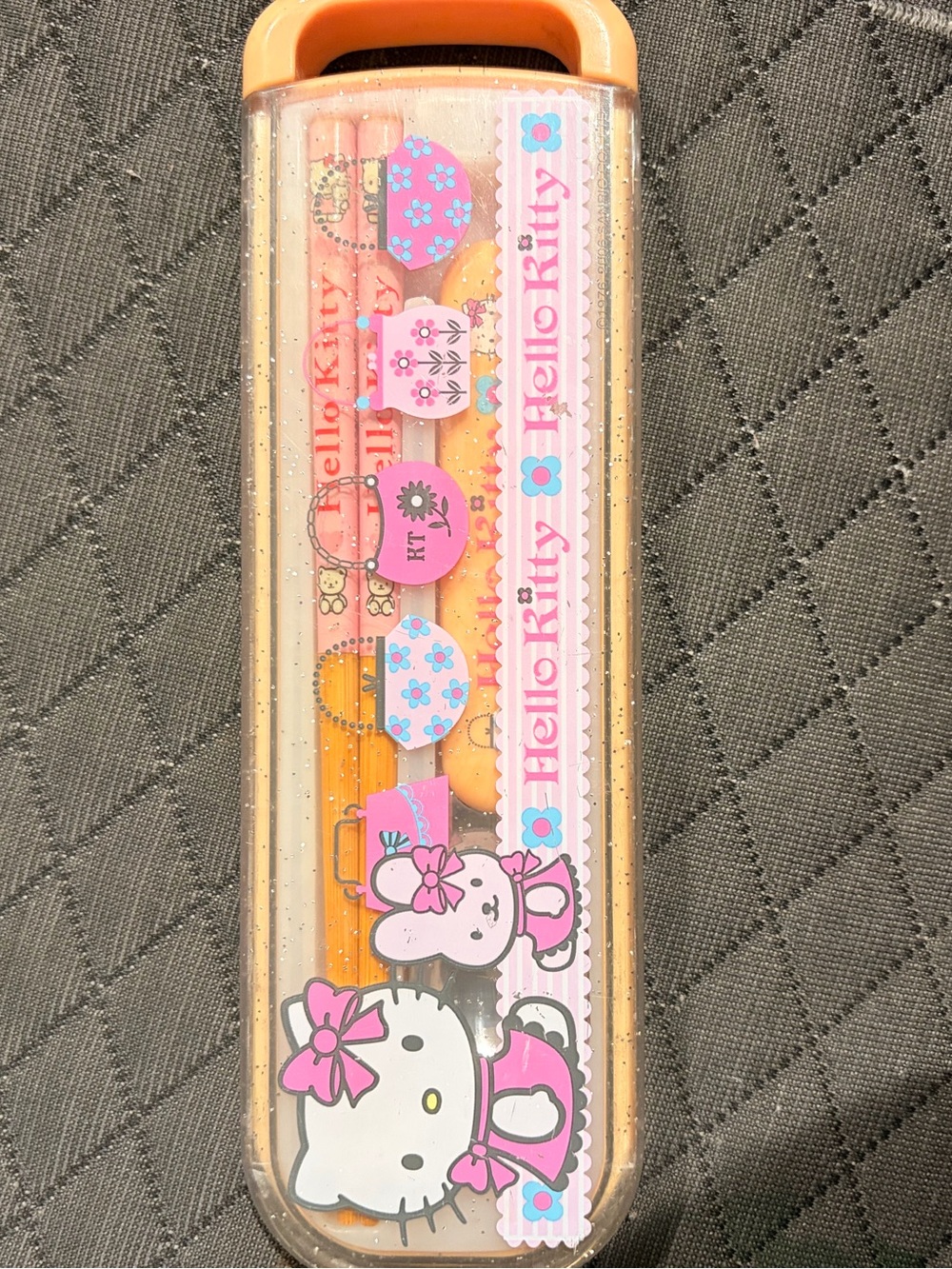 Hello Kitty Pink and Orange Eating Utensil Set- Kids Accessories